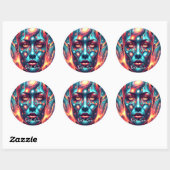 Cosmic Mosaic Face "With Love" Ronde Sticker (Vel)