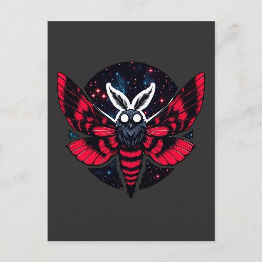 Cosmic Moth - Kunst Folklore Mothman Briefkaart (Voorkant)