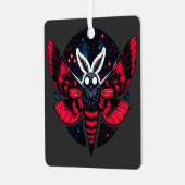 Cosmic Moth - Kunst Folklore Mothman Metalen Ornament (Voorkant links)