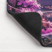 Cosmic Mount Fuji & Sakura Night Mouse Pad - Anime Muismat (Hoek)