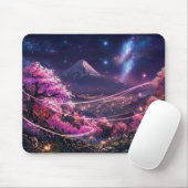 Cosmic Mount Fuji & Sakura Night Mouse Pad - Anime Muismat (Met muis)