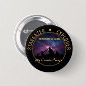 Cosmic Mountain Calling Ronde Button 5,7 Cm (Voorkant /achterkant)