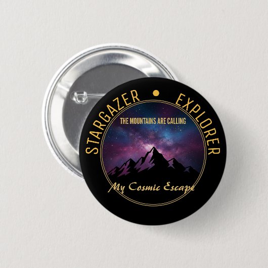 Cosmic Mountain Calling Ronde Button 5,7 Cm (Voorkant /achterkant)