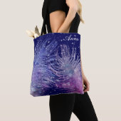 *~* Cosmic Mystical Celestial Feathers Night Blue Tote Bag (Dichtbij)