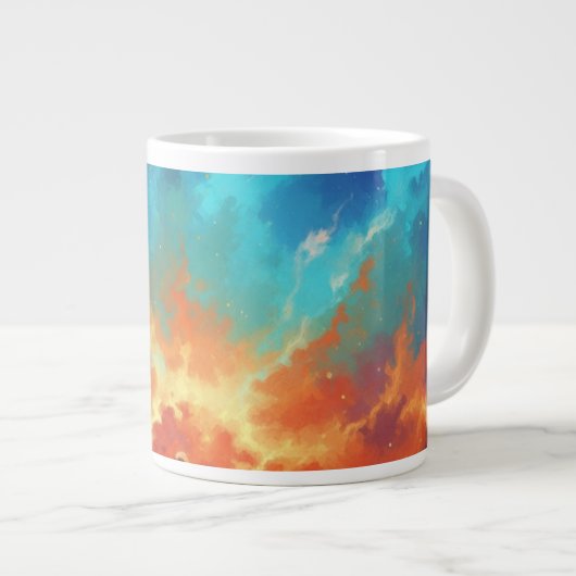 Cosmic Nebula Abstract Galaxy Space Art Grote Koffiekop (Voorkant rechts)
