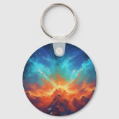 Cosmic Nebula Abstract Galaxy Space Art Sleutelhanger (Voorkant)