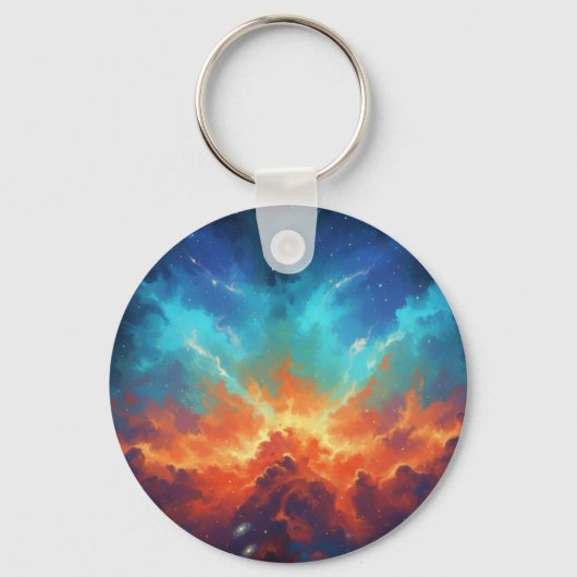 Cosmic Nebula Abstract Galaxy Space Art Sleutelhanger (Voorkant)