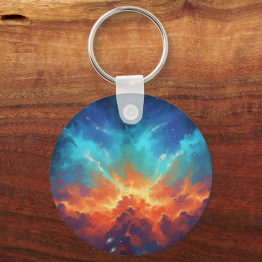 Cosmic Nebula Abstract Galaxy Space Art Sleutelhanger (Voorkant)