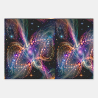 Cosmic Nebula Energy Swirl Wrapping Paper