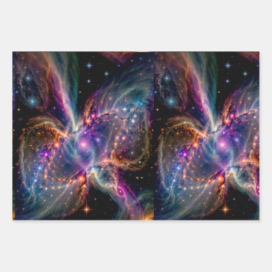 Cosmic Nebula Energy Swirl Wrapping Paper (Voorkant)