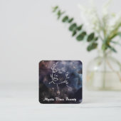 *~* Cosmic Nebula Fantasy Goddess Floral QR Square Vierkante Visitekaartje (Staand voorkant)