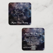 *~* Cosmic Nebula Fantasy Goddess Floral QR Square Vierkante Visitekaartje (Voorkant / Achterkant)