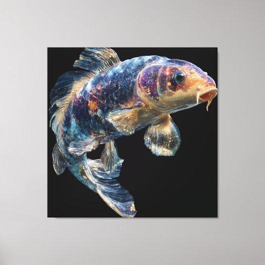 Cosmic Nebula Koi Canvas Afdruk (Voorkant)