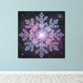 Cosmic Nebula Snowflake Canvas Afdruk (Insitu (Houten vloer))