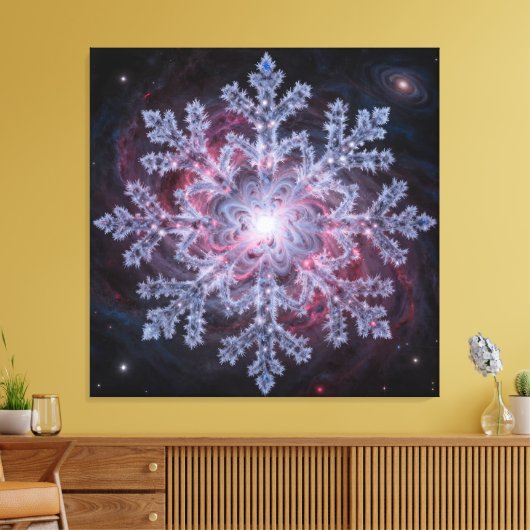 Cosmic Nebula Snowflake Canvas Afdruk (Insitu (Woonkamer))