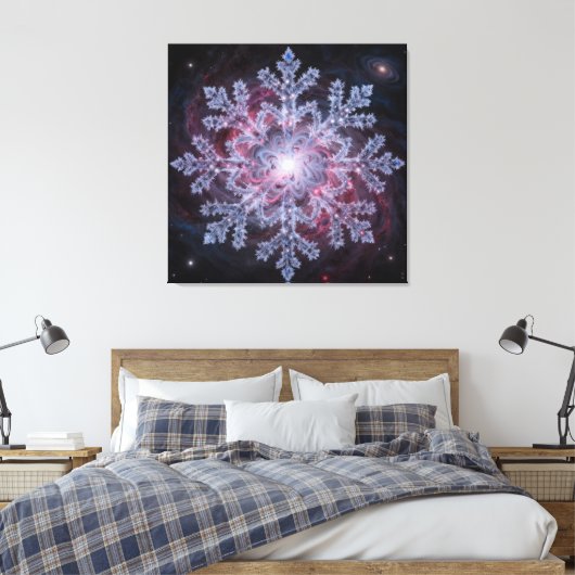 Cosmic Nebula Snowflake Canvas Afdruk (Insitu (Slaapkamer))
