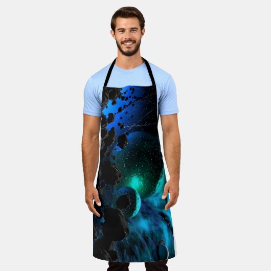 Cosmic Nebula Voyage All-Over Print Apron Schort (Gedragen)