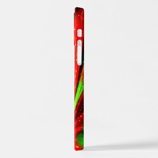 Cosmic Neon Flow iPhone Case – Rood & Blauw Abstra iPhone Hoesje (Linkerkant)