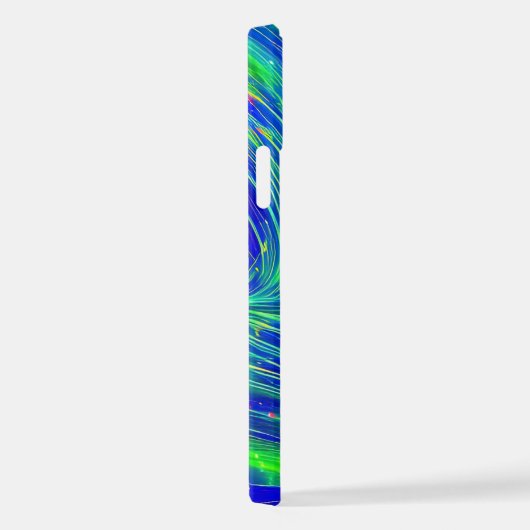 Cosmic Neon Flow iPhone Case – Rood & Blauw Abstra iPhone Hoesje (Rechterkant)