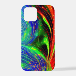 Cosmic Neon Flow iPhone Case – Rood & Blauw Abstra iPhone 12 Pro Hoesje