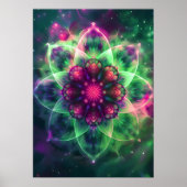 Cosmic Neon Flower Mandala Poster (Voorkant)