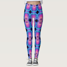 Cosmic Neon Fractal Pattern Leggings