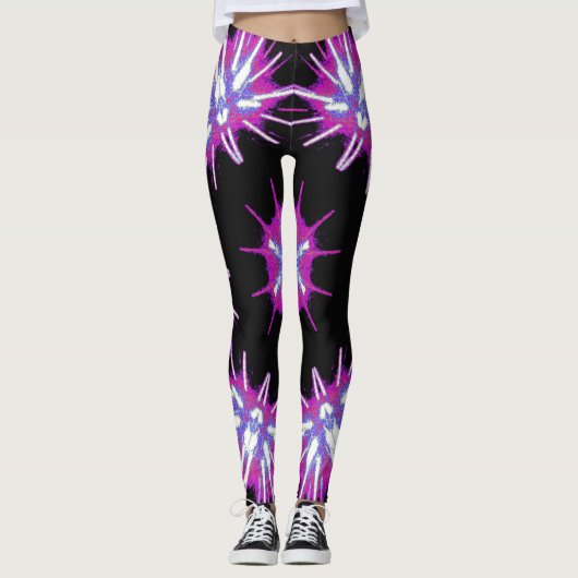 Cosmic Neon Starburst Leggings (Voorkant)
