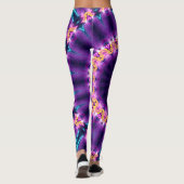 Cosmic Neon Sunflower Blacklight Rave Mandala Leggings (Achterkant)