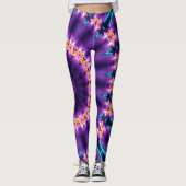 Cosmic Neon Sunflower Blacklight Rave Mandala Leggings (Voorkant)