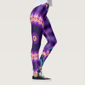Cosmic Neon Sunflower Blacklight Rave Mandala Leggings (Rechts)