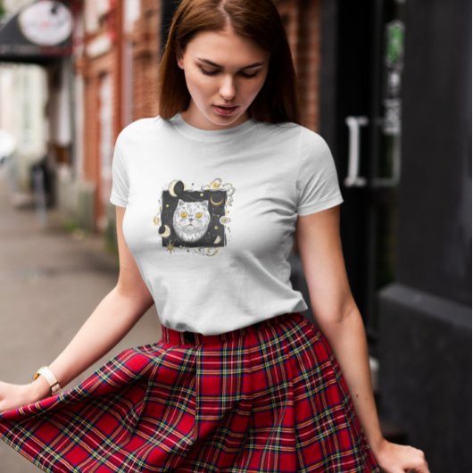 Cosmic Night Cat T-shirt