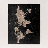 Cosmic Night Galaxy & Roos Gold Glitter Wereldkaar Legpuzzel (Verticaal)