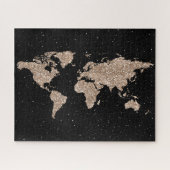 Cosmic Night Galaxy & Roos Gold Glitter Wereldkaar Legpuzzel (Horizontaal)