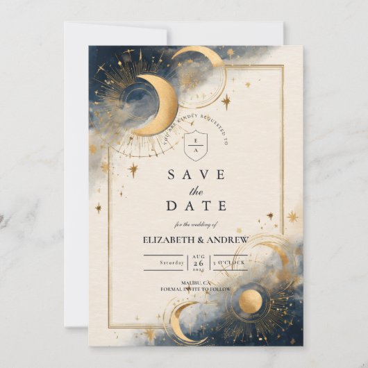 Cosmic Night Wedding Save The Date (Voorkant)