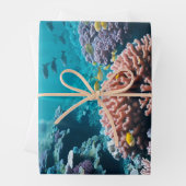 Cosmic Ocean Coral Reef Wrapping Paper (In situ)