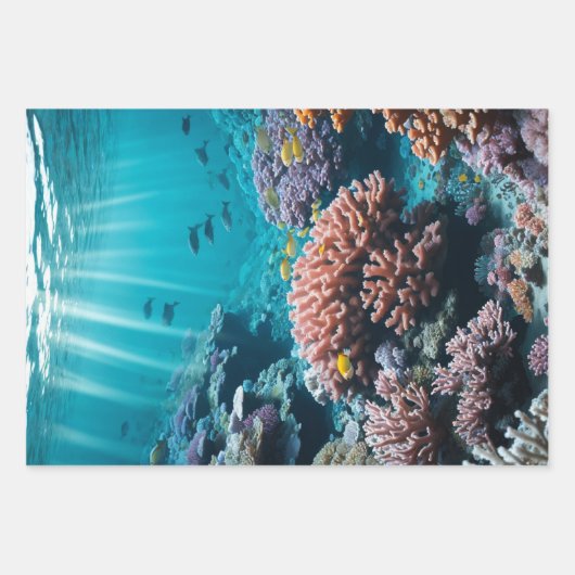 Cosmic Ocean Coral Reef Wrapping Paper (Voorkant)