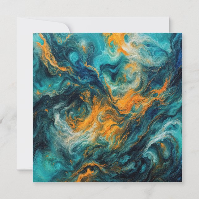 Cosmic Ocean Square – kleurrijk Abstract (Voorkant)