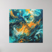 Cosmic Ocean Square – kleurrijk Abstract Canvas Afdruk (Voorkant)