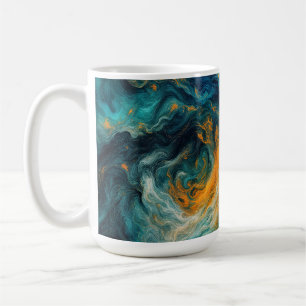 Cosmic Ocean Square – kleurrijk Abstract Koffiemok