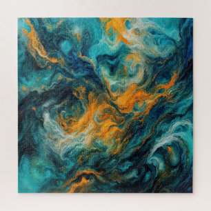 Cosmic Ocean Square – kleurrijk Abstract Legpuzzel