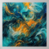 Cosmic Ocean Square – kleurrijk Abstract Poster (Voorkant)