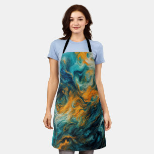 Cosmic Ocean Square – kleurrijk Abstract Schort