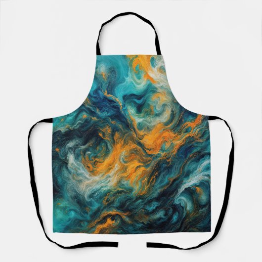 Cosmic Ocean Square – kleurrijk Abstract Schort (Voorkant)