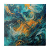Cosmic Ocean Square – kleurrijk Abstract Tegeltje (Voorkant)