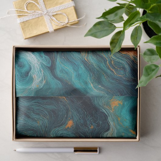 Cosmic Ocean Square – kleurrijk Abstract Tissuepapier (Geschenk)