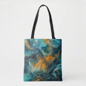 Cosmic Ocean Square – kleurrijk Abstract Tote Bag (Voorkant)