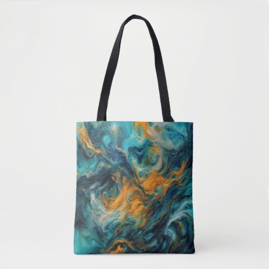 Cosmic Ocean Square – kleurrijk Abstract Tote Bag (Voorkant)