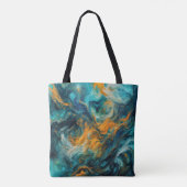 Cosmic Ocean Square – kleurrijk Abstract Tote Bag (Achterkant)