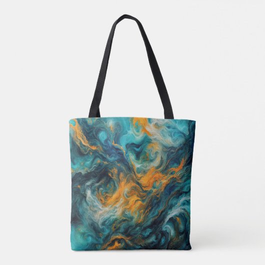 Cosmic Ocean Square – kleurrijk Abstract Tote Bag (Achterkant)