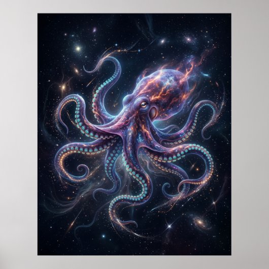 Cosmic Octopus Star Abyss Poster (Voorkant)